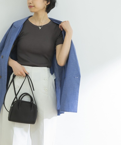 URBAN RESEARCH（アーバンリサーチ）の「コンパクトテレコTシャツ（Tシャツ/カットソー・レディース・レッド/チャコールグレー/ライトグレー・FREE）」の8枚目の写真