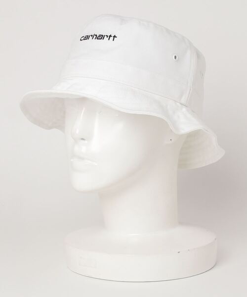 Carhartt WIP(カーハートダブリューアイピー)の「SCRIPT BUCKET HAT(ハット・メンズ・ライトブラウン/パープル/ホワイト/ブラック×ホワイト/ミント/ライトイエロー・S/M/M/L/L/XL)」の2枚目の写真