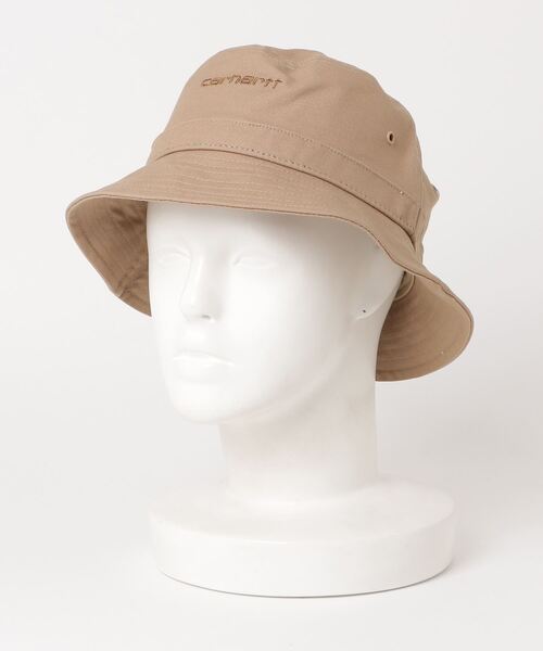 Carhartt WIP(カーハートダブリューアイピー)の「SCRIPT BUCKET HAT(ハット・メンズ・ライトブラウン/パープル/ホワイト/ブラック×ホワイト/ミント/ライトイエロー・S/M/M/L/L/XL)」の4枚目の写真