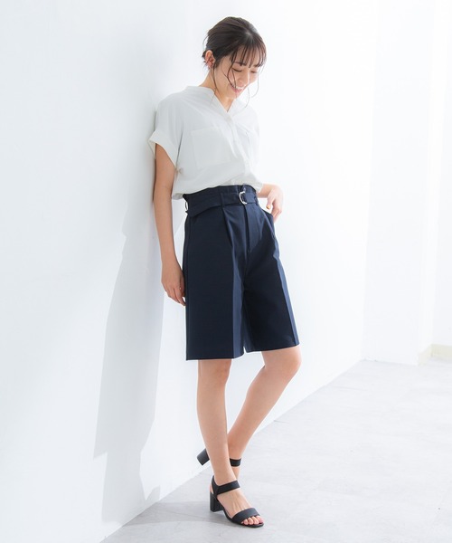 Honeys（ハニーズ）の「タックいり ハーフパンツ（その他パンツ・レディース・ブラック/オレンジ/ダークベージュ/ネイビー/グレイッシュベージュ・S/L/M/LL）」の21枚目の写真