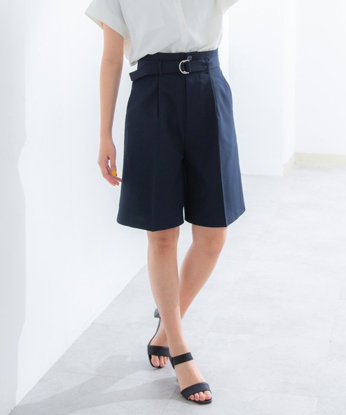 Honeys（ハニーズ）の「タックいり ハーフパンツ（その他パンツ・レディース・ブラック/オレンジ/ダークベージュ/ネイビー/グレイッシュベージュ・S/L/M/LL）」の13枚目の写真