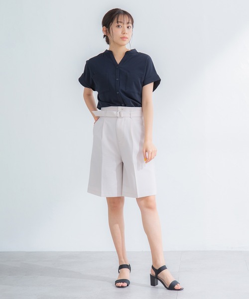 Honeys（ハニーズ）の「タックいり ハーフパンツ（その他パンツ・レディース・ブラック/オレンジ/ダークベージュ/ネイビー/グレイッシュベージュ・S/L/M/LL）」の15枚目の写真