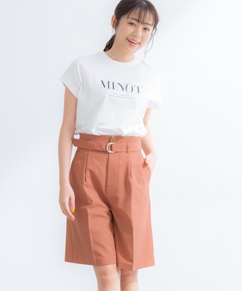 Honeys（ハニーズ）の「タックいり ハーフパンツ（その他パンツ・レディース・ブラック/オレンジ/ダークベージュ/ネイビー/グレイッシュベージュ・S/L/M/LL）」の14枚目の写真