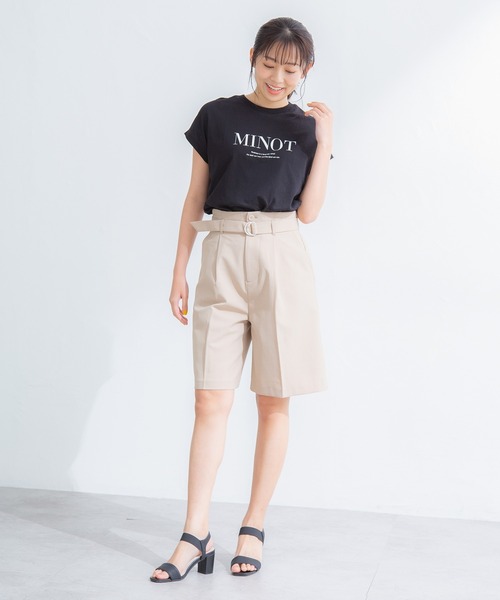 Honeys（ハニーズ）の「タックいり ハーフパンツ（その他パンツ・レディース・ブラック/オレンジ/ダークベージュ/ネイビー/グレイッシュベージュ・S/L/M/LL）」の7枚目の写真