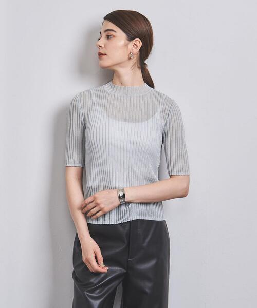 UNITED ARROWS ラメ　ショートスリーブニット UNITED ARROWS LTD. OUTLET｜ラメライン ショートスリーブ