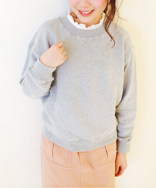 Kastane(カスタネ)の「【Kastane】ダメージ裏毛プルオーバー(Tシャツ/カットソー・レディース・グレー/アイボリー/オレンジ・FREE)」の2枚目の写真