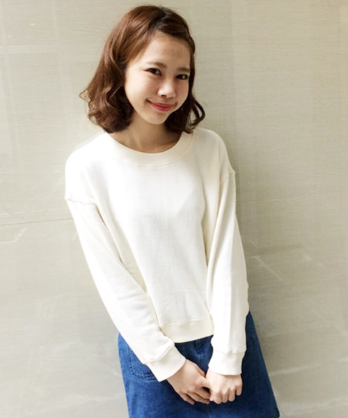 Kastane(カスタネ)の「【Kastane】ダメージ裏毛プルオーバー(Tシャツ/カットソー・レディース・グレー/アイボリー/オレンジ・FREE)」の1枚目の写真