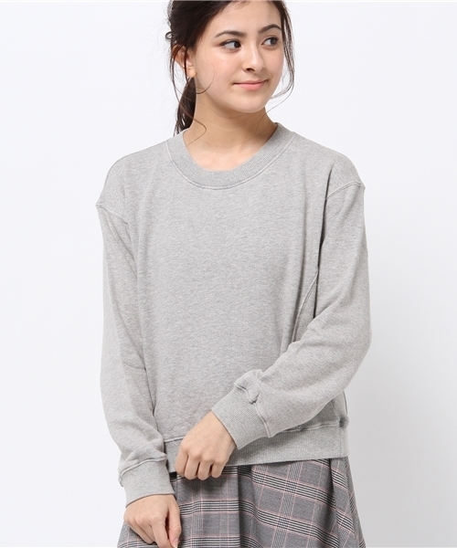 Kastane(カスタネ)の「【Kastane】ダメージ裏毛プルオーバー(Tシャツ/カットソー・レディース・グレー/アイボリー/オレンジ・FREE)」の6枚目の写真