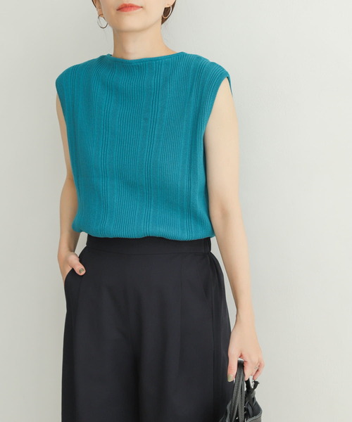 LANVIN COLLECTION ブラック ノースリーブニット F サンプル