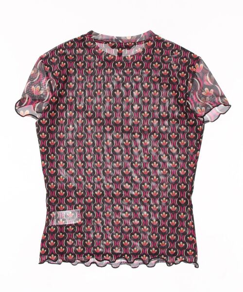 Desigual(デシグアル)の「レトログラフィックプリント チュールTシャツ(Tシャツ/カットソー・レディース・レッド・S/M/L/XL/XS)」の2枚目の写真