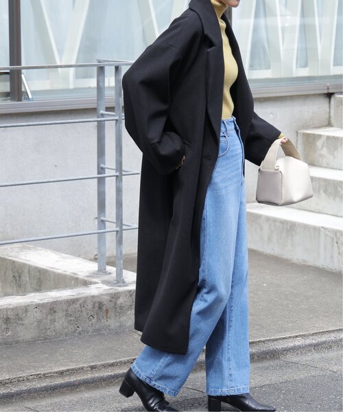 frames RAY CASSIN（フレームスレイカズン）の「ニットモッサライト 袖タックチェスターコート（チェスターコート・レディース・ブラック/ブルー/キナリ/パープル・FREE）」の13枚目の写真