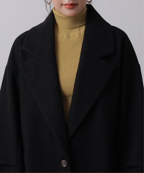 frames RAY CASSIN（フレームスレイカズン）の「ニットモッサライト 袖タックチェスターコート（チェスターコート・レディース・ブラック/ブルー/キナリ/パープル・FREE）」の15枚目の写真