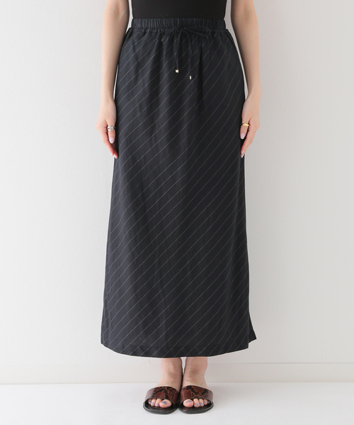 SLOBE IENA フレンチリネンコットンスカート 黒 38 2024SS 美品 SLOBE IENA フレンチリネンコットンスカート 定価11