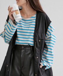 CIAOPANIC TYPY | □カットアウトボーダーロンTee(Tシャツ/カットソー)