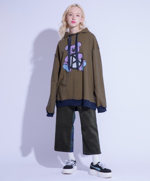 Candy Stripper（キャンディストリッパー）の「CHECK COMBINED パンツ（その他パンツ・レディース・ブラック/カーキ・1/2）」の16枚目の写真