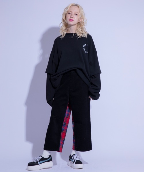 Candy Stripper（キャンディストリッパー）の「CHECK COMBINED パンツ（その他パンツ・レディース・ブラック/カーキ・1/2）」の22枚目の写真