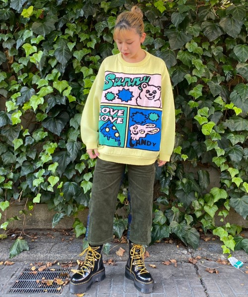 Candy Stripper（キャンディストリッパー）の「CHECK COMBINED パンツ（その他パンツ・レディース・ブラック/カーキ・1/2）」の4枚目の写真