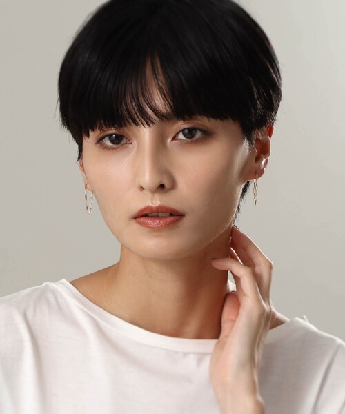 COCOSHNIK(ココシュニック)の「K10MVロングチェーン フープピアス(ピアス(両耳用)・レディース・ホワイト系その他7・00)」の6枚目の写真