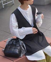 forksy. | 【forksy.】2wayスムーススクエアパフボストンバッグ/ショルダーバック(ボストンバッグ)