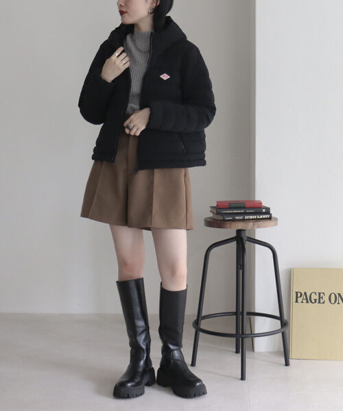 DANTON(ダントン)の「【DANTON/ダントン】MIDDLE DOWN HOODED JACKET(ダウンジャケット/コート・レディース・ブラック/グレイッシュベージュ・S/M)」の3枚目の写真