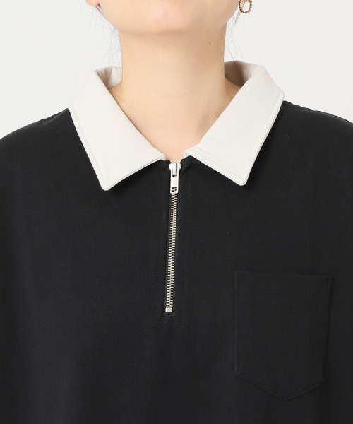 ALORE（アローレ）の「《別注》【ALORE/アローレ】ラガーシャツワンピース（Tシャツ/カットソー・レディース・ブラック/ネイビー/グリーン・FREE）」の17枚目の写真