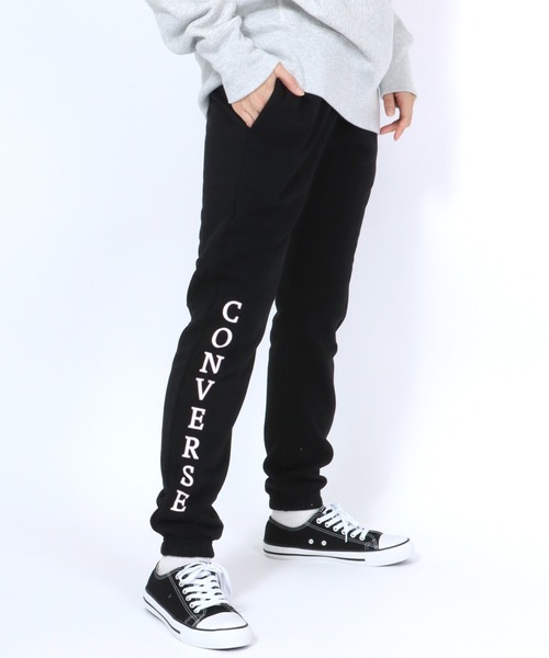 CONVERSE(コンバース)の「CONVERSE(コンバース)ワンポイントロゴスウェットジョガーパンツ(裏起毛)(スウェットパンツ・レディース・オレンジ/ブラック/アッシュグレー/グレー・M/L)」の2枚目の写真