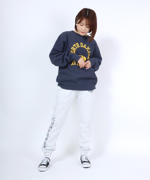 CONVERSE(コンバース)の「CONVERSE(コンバース)ワンポイントロゴスウェットジョガーパンツ(裏起毛)(スウェットパンツ・レディース・オレンジ/ブラック/アッシュグレー/グレー・M/L)」の7枚目の写真