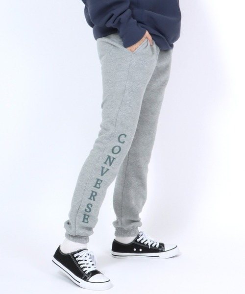 CONVERSE(コンバース)の「CONVERSE(コンバース)ワンポイントロゴスウェットジョガーパンツ(裏起毛)(スウェットパンツ・レディース・オレンジ/ブラック/アッシュグレー/グレー・M/L)」の9枚目の写真
