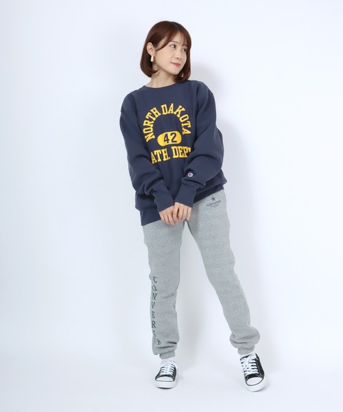 CONVERSE(コンバース)の「CONVERSE(コンバース)ワンポイントロゴスウェットジョガーパンツ(裏起毛)(スウェットパンツ・レディース・オレンジ/ブラック/アッシュグレー/グレー・M/L)」の12枚目の写真