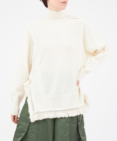 PONTI（ポンティ）の「PONTI Combination Layered Turtleneck Knit（ニット/セーター・レディース・オフホワイト/ブラック・FREE）」の2枚目の写真