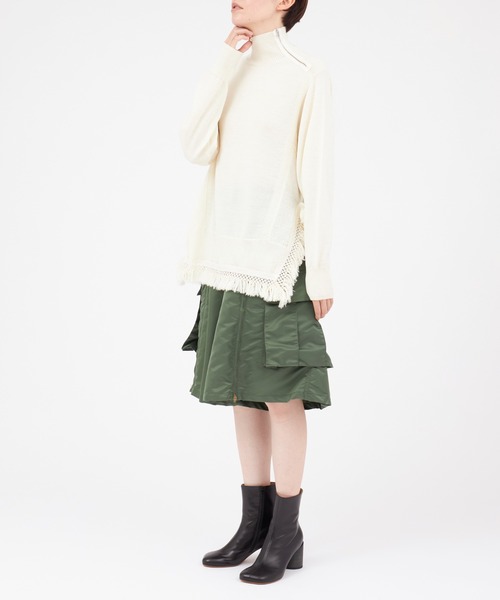 PONTI（ポンティ）の「PONTI Combination Layered Turtleneck Knit（ニット/セーター・レディース・オフホワイト/ブラック・FREE）」の5枚目の写真