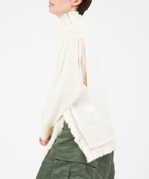 PONTI（ポンティ）の「PONTI Combination Layered Turtleneck Knit（ニット/セーター・レディース・オフホワイト/ブラック・FREE）」の4枚目の写真