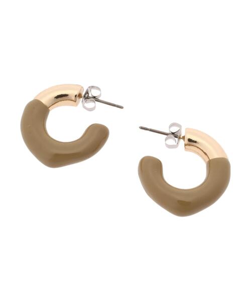 CRAFT STANDARD BOUTIQUE（クラフトスタンダードブティック）の「バイカラーミニフープピアス　＊（ピアス（両耳用）・レディース・ブラウン/イエロー/ダークブラウン・FREE）」の12枚目の写真