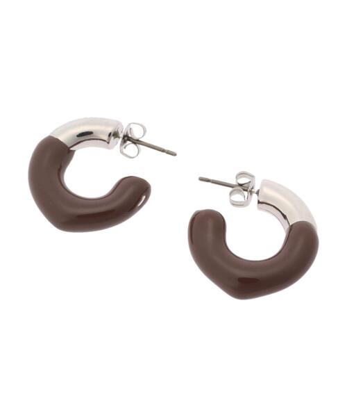 CRAFT STANDARD BOUTIQUE（クラフトスタンダードブティック）の「バイカラーミニフープピアス　＊（ピアス（両耳用）・レディース・ブラウン/イエロー/ダークブラウン・FREE）」の11枚目の写真