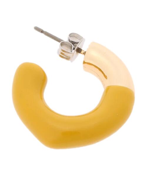 CRAFT STANDARD BOUTIQUE（クラフトスタンダードブティック）の「バイカラーミニフープピアス　＊（ピアス（両耳用）・レディース・ブラウン/イエロー/ダークブラウン・FREE）」の9枚目の写真