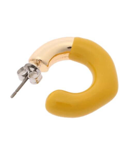 CRAFT STANDARD BOUTIQUE（クラフトスタンダードブティック）の「バイカラーミニフープピアス　＊（ピアス（両耳用）・レディース・ブラウン/イエロー/ダークブラウン・FREE）」の8枚目の写真