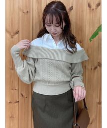 dazzlin | シャツドッキングケーブルニット(ニット/セーター)