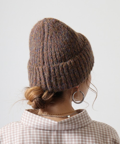 FUNALIVE（ファンアライブ）の「joujoulier ミックスヤーンニット帽（ニットキャップ/ビーニー・レディース・ブラウン/グリーン/レッド/ネイビー・FREE）」の19枚目の写真