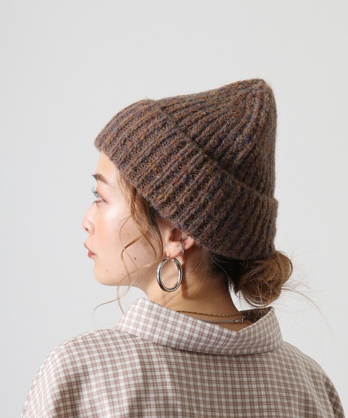 FUNALIVE（ファンアライブ）の「joujoulier ミックスヤーンニット帽（ニットキャップ/ビーニー・レディース・ブラウン/グリーン/レッド/ネイビー・FREE）」の20枚目の写真