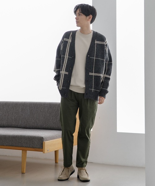 LAKOLE（ラコレ）の「ダブルジャカードチェック柄ニットカーディガン