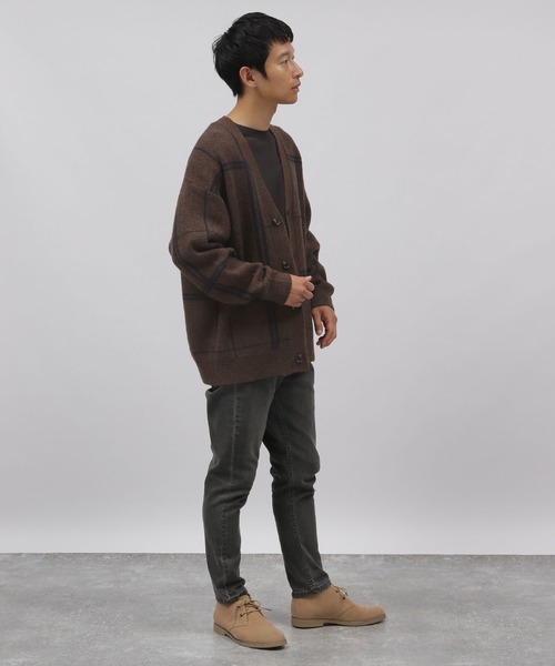 LAKOLE（ラコレ）の「ダブルジャカードチェック柄ニットカーディガン