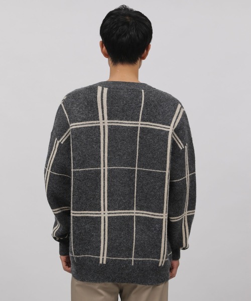 LAKOLE（ラコレ）の「ダブルジャカードチェック柄ニットカーディガン