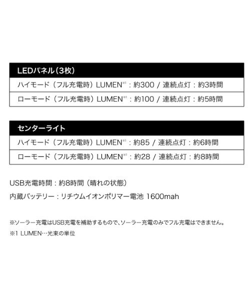 POST GENERAL（ポストジェネラル）の「POST GENERAL トリパネルソーラーチャージ LEDライト（アウトドアグッズ・レディース・ブラック/ベージュ・フリー）」の21枚目の写真