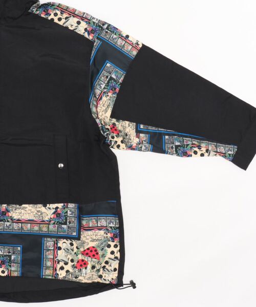 123606：キノコスカーフ柄切替ブルゾン