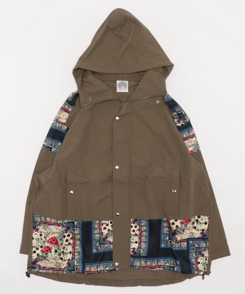 123606：キノコスカーフ柄切替ブルゾン