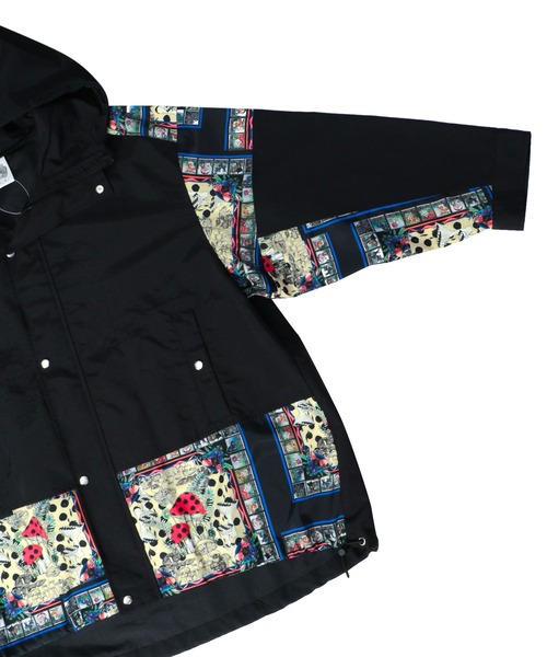 123606：キノコスカーフ柄切替ブルゾン