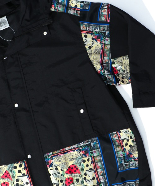 123606：キノコスカーフ柄切替ブルゾン