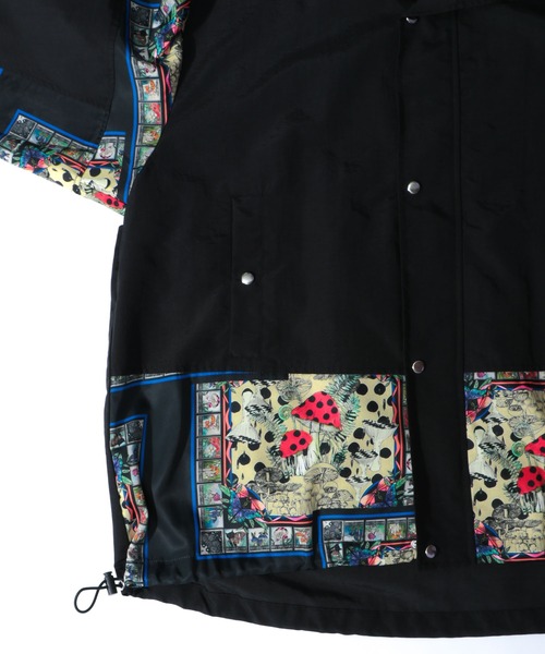 123606：キノコスカーフ柄切替ブルゾン