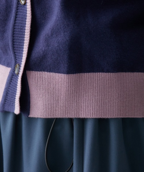 miclat（ミクラ）の「大きいサイズ 配色ショート丈カーディガン miclat（カーディガン/ボレロ・レディース・グレー系/ネイビー系・LL/3L/4L/L）」の21枚目の写真