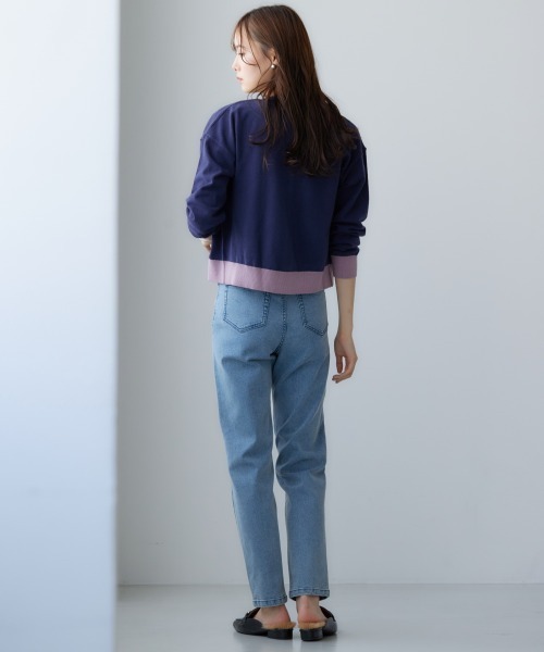 miclat（ミクラ）の「大きいサイズ 配色ショート丈カーディガン miclat（カーディガン/ボレロ・レディース・グレー系/ネイビー系・LL/3L/4L/L）」の22枚目の写真